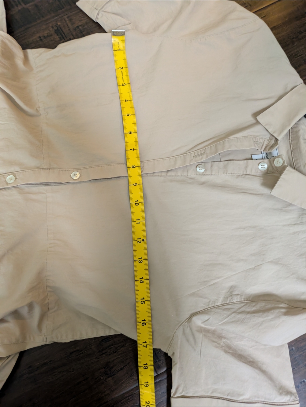 Woolrich Neutral Beige Maxi Shirt Dress with Tie Waist - Picture 6 of 6